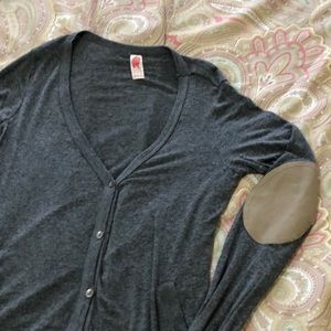 Zara Trafaluc Grey Cardigan with elbow patches